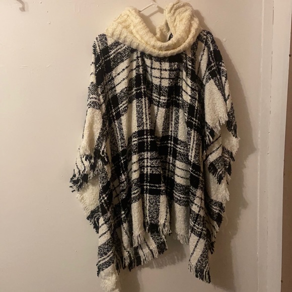 Plus Sized Turtleneck Poncho Sweater - Picture 3 of 3